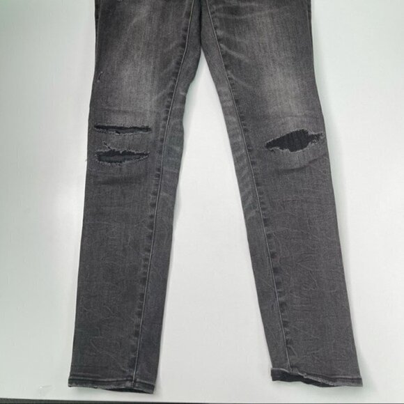 American Eagle Next Level Flex Super Skinny Jeans Gray Distressed Size 26 - Picture 4 of 8